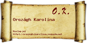 Országh Karolina névjegykártya